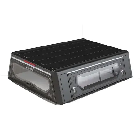 Hardtop Contour noir/ lisse avec fenêtre pour Toyota Hilux Revo 2016+ xtra-Cab Alu-Cab